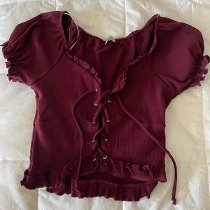Maroon Crop top size Medium